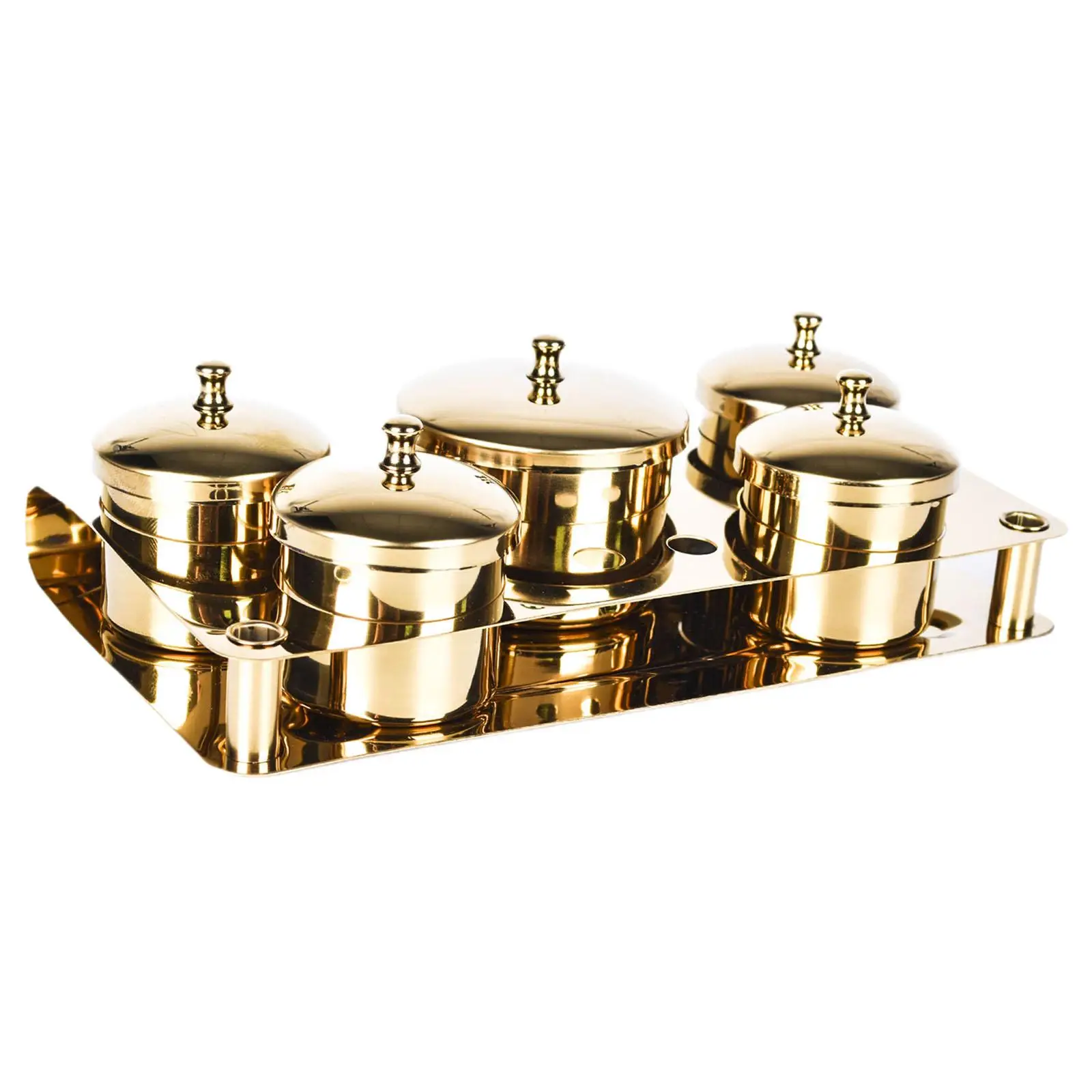 

Nail Art Gold Leaf Decor Stainless Steel Dappen Dish Holder with Secure Lids for Salon and Home Use