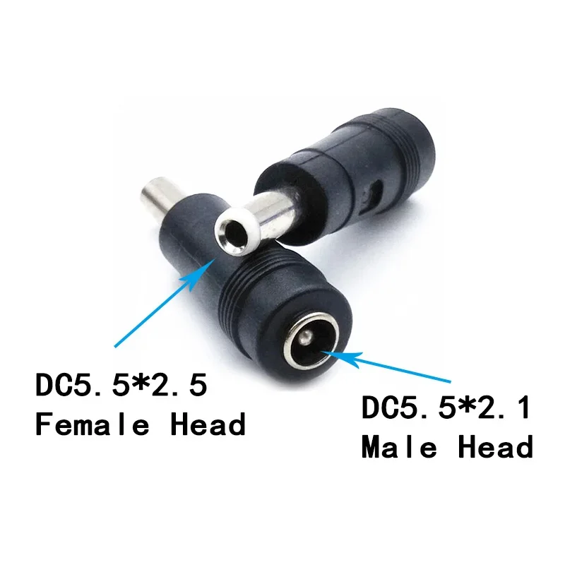 5Pcs/Lot DC Power Adapter Big Turn Small DC Converter Head DC5.5 * 2.1 Female To 5.5 * 2.5 Male