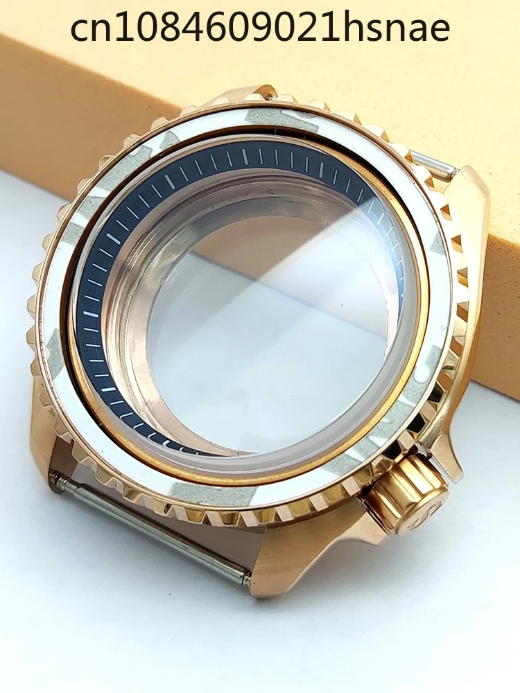 42 มม.ดัดแปลงด้วย SK007 Sapphire Rose Gold Mechanical สําหรับนาฬิกา Seiko NH35/36