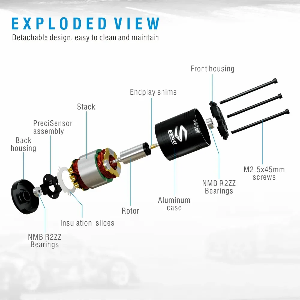 SURPASS HOBBY Brushless Motor ESC Combo Sensored S540 17.5T 21.5T Motor 60A Sensored ESC 32-bit 6V/3A BEC For 1/10 RC Cars
