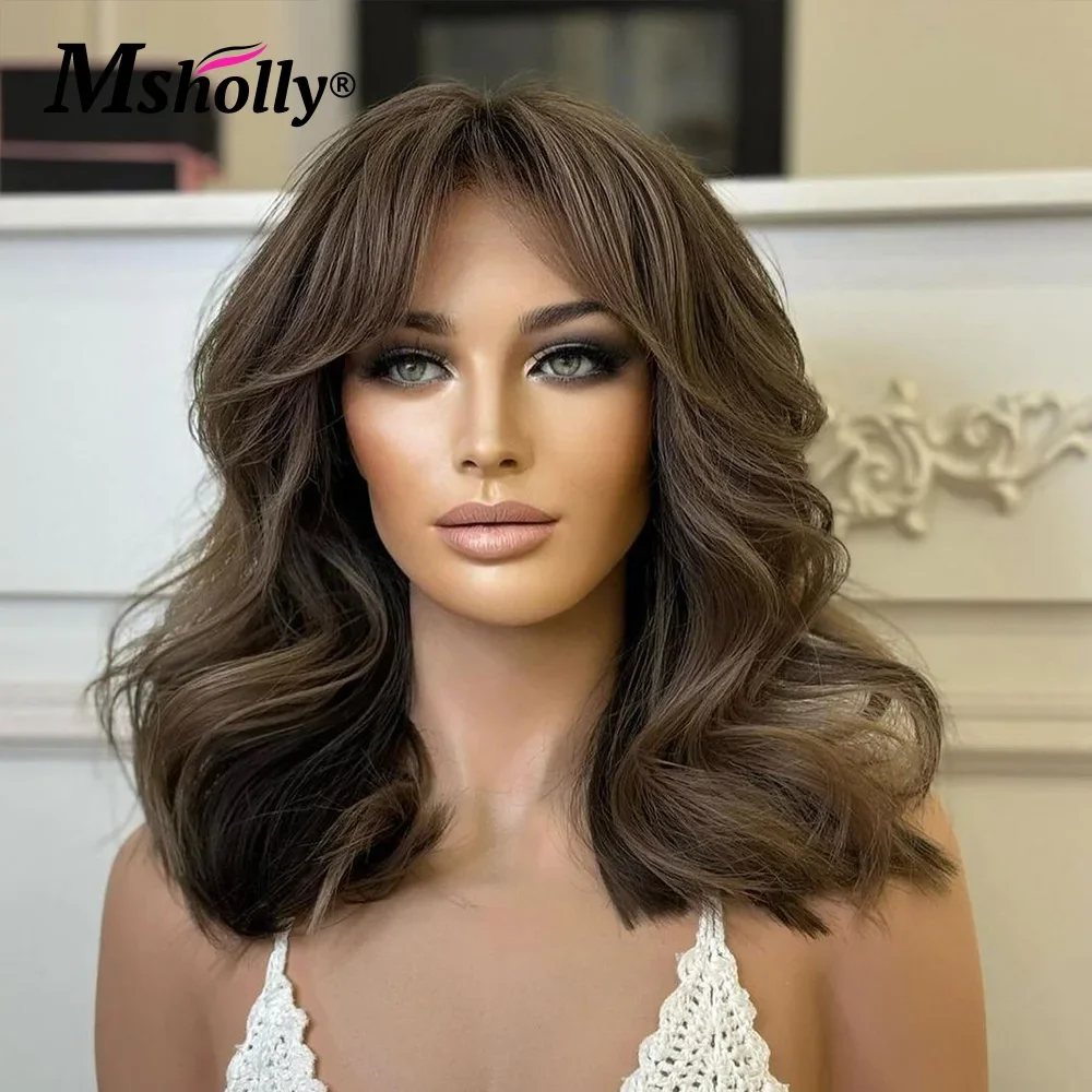 

26inch 180%Density Natural Brown Long 5x5 Silk Base Wave Jewish Human With BabyHair HD Lace European Hair Preplucked Glueless