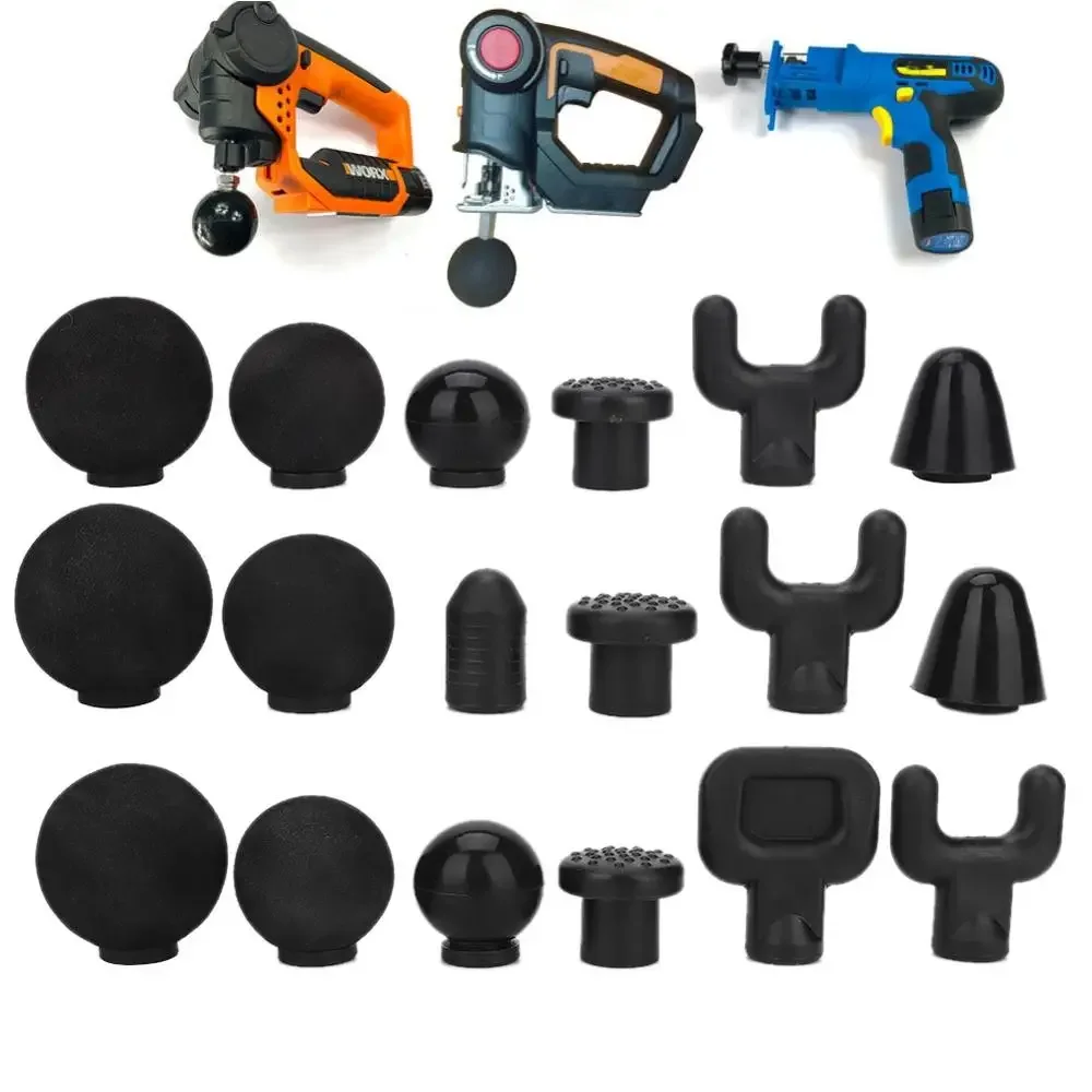 3 Types 6-In-1 Fascia Gun Massager head Set Relax Body Relief Pain Fatigue Soothing Meridian EVA Body Massage Head Tips