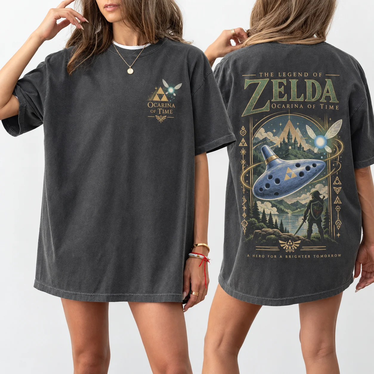 Camiseta vintage Zelda Ocarina of Time diseño Link