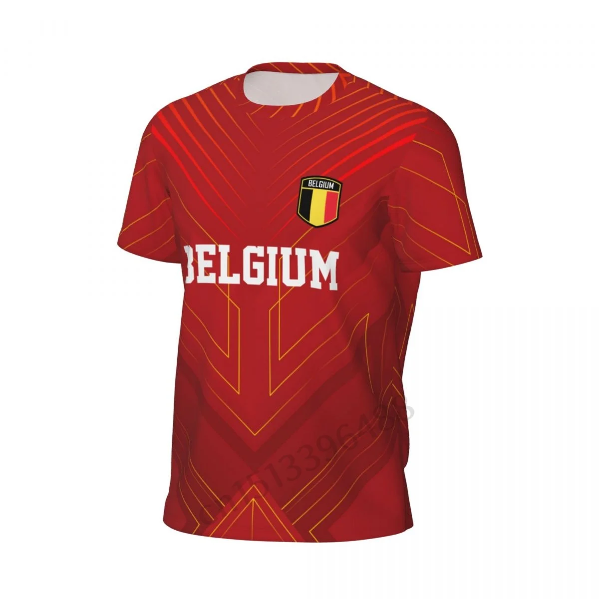 Belgium Flag 3D Printed T Shirt Men Summer Short-sleeved Mesh T-shirt For Socce Running Bike Tennis Fitness Fans