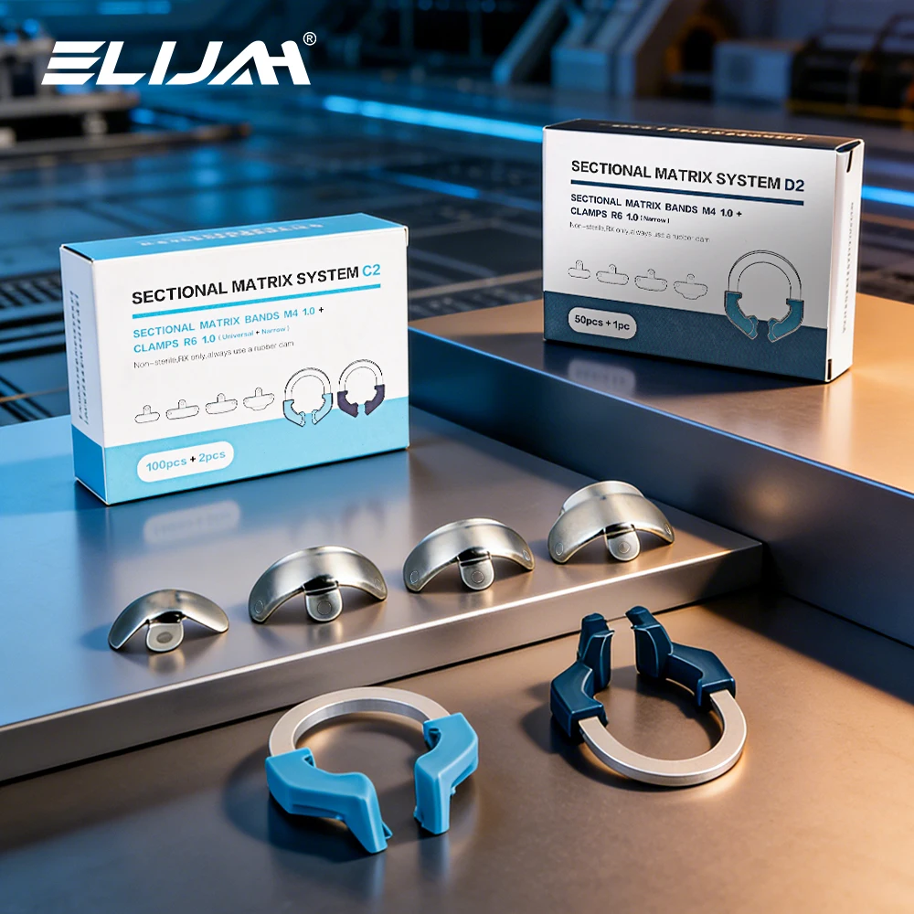 

ELIJAH Dental Matrix Bands NITI Metal Matrices Clamp Ring Sectional Contoured Matrix System Nickel Clamping Ring Dentistry Tool