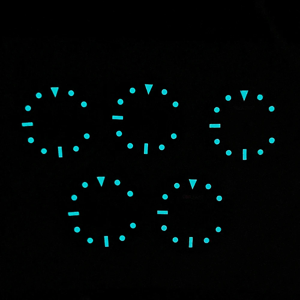 28.5mm S Logo Dial Suitable For NH35/NH36 Japanese Automatic Movement Blue Luminous Watch Modification Accessories
