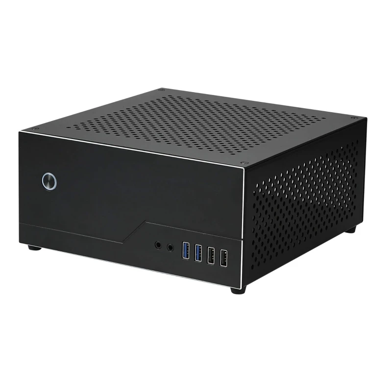 Sasis ITX Mini Router lembut HTPC Office Slot tunggal PCIE Aluminium mini-itx HTPC casing komputer Router lunak mendukung Port 6 COM