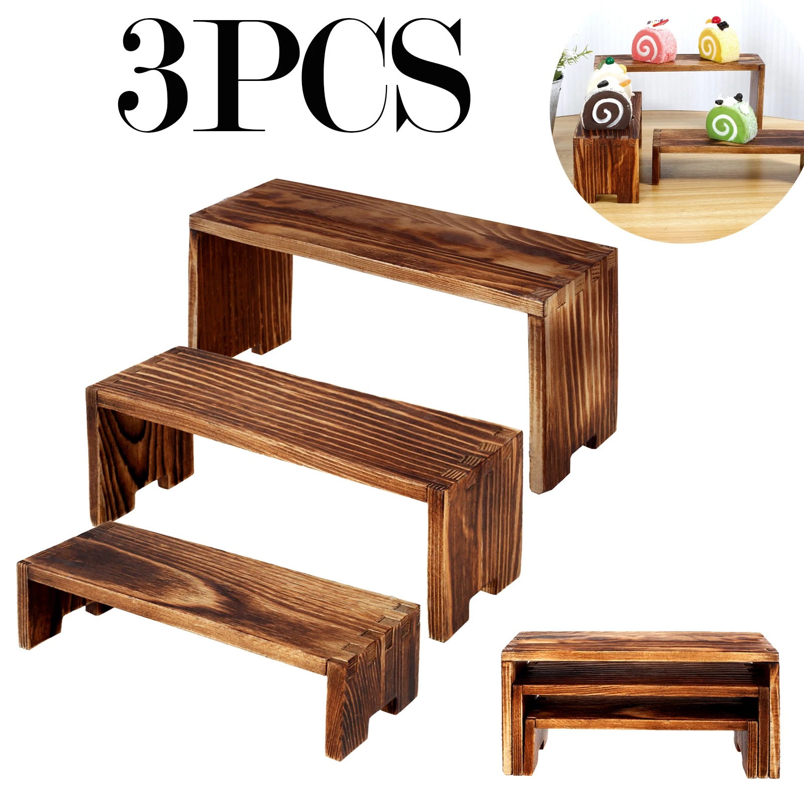Monitor Riser Wood - 3 шт., деревянные стойки, прямоугольные подставки