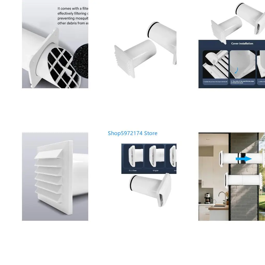 Y3NB Slants Louvers Ventilators with Auto Adhesive Sealing StripDual Airflows System Home Vent Solution Plastic Metal