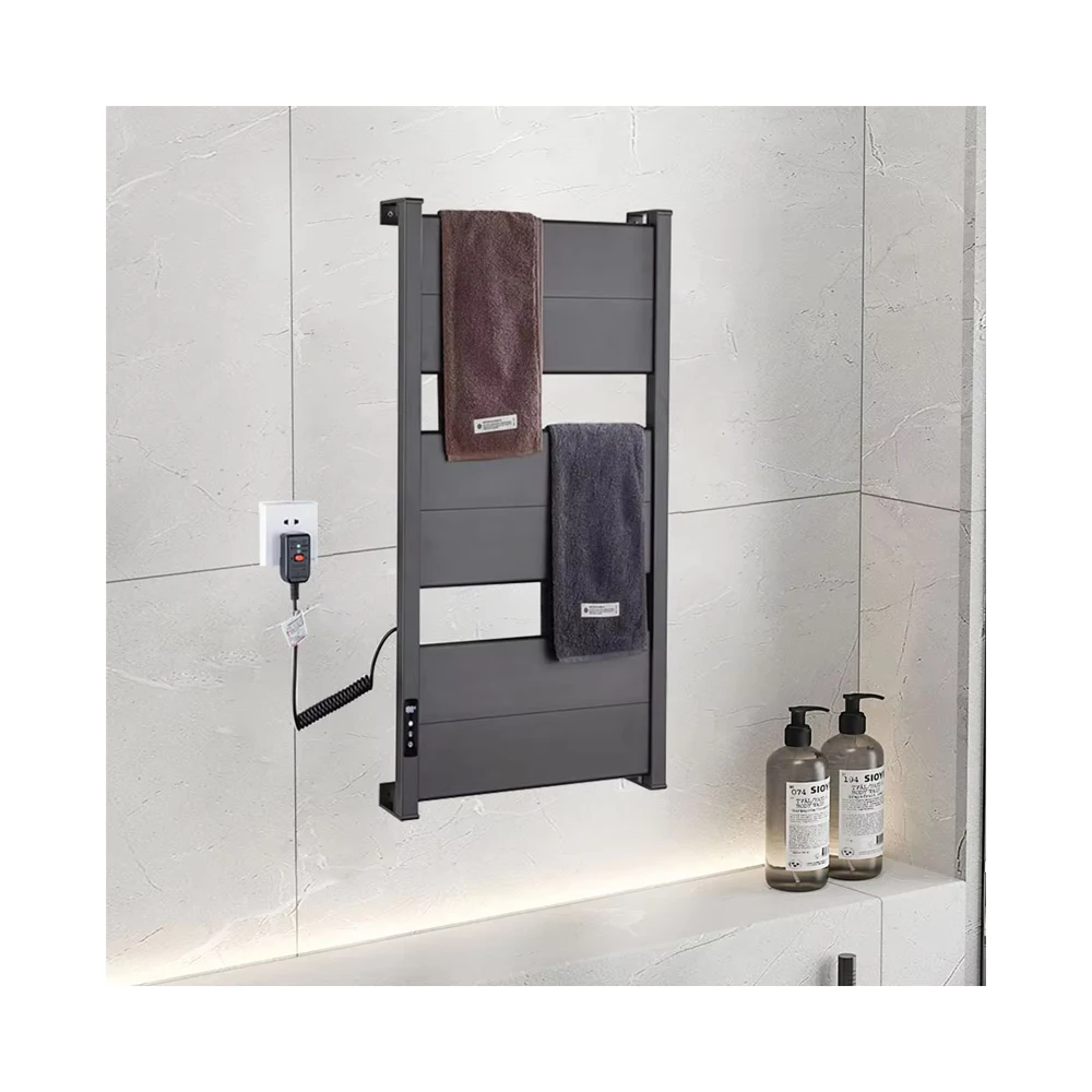 

Thermostatic Prefilled Towel Warmer Bathroom Flat Panel Electric Heating Towel Rack