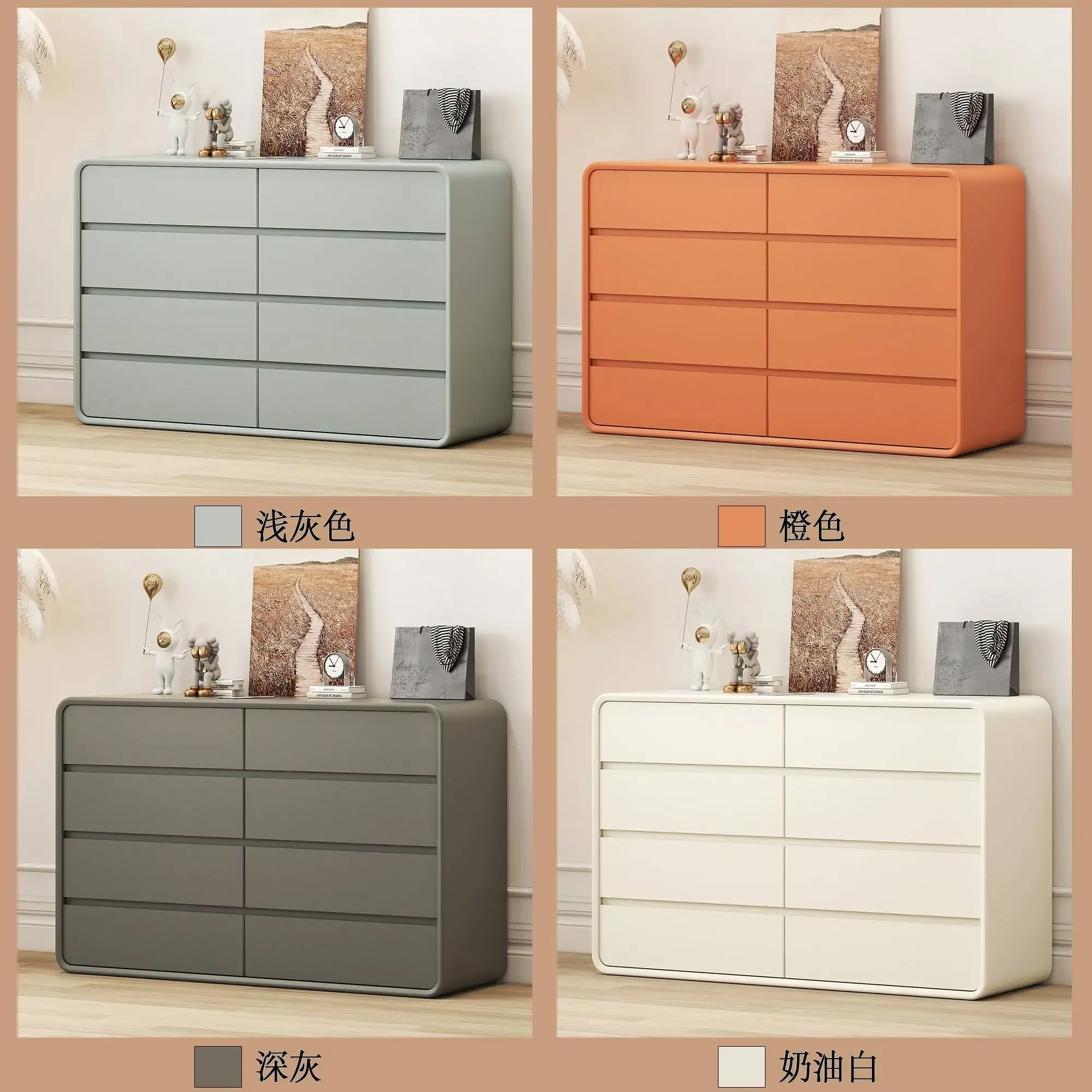 

Solid Wood Eight Spares Cabinet Bedroom Locker Living Room Simple Drawer