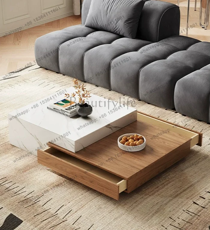 

LD Italian minimalist rock slab coffee table living room home high-end rectangular high-end coffee table