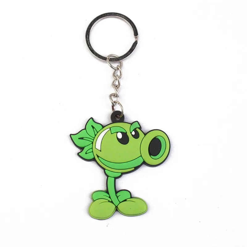 Cartoon Plant Vs. Zombies PVC Pendant Anime Character Iron Bucket Zombie Sunflower Cars Keychain Couple Pendants Birthday Gift