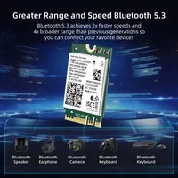 Adaptateur sans fil WiFi 6E AX210NGW NGFF, Bluetooth 5.3, WiFi6, 5374Mbps, 2.4G/5G/6GHz, 802.11AX, pour ordinateur de bureau/ordinateur portable, Win10/11 4