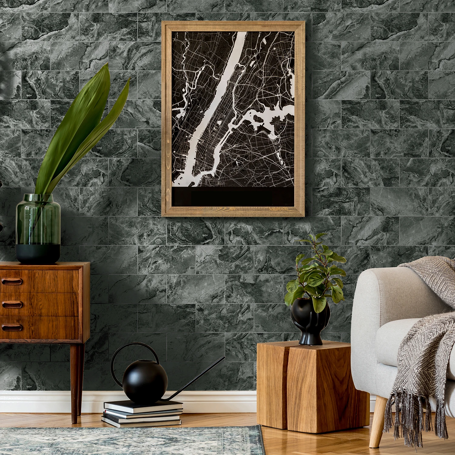 Alwayspon Thicker Design 3D Marble Peel and Stick Tile Backsplash,Vinyl Tile Sticker Flooring Self Adhesive Tile for Kitchen