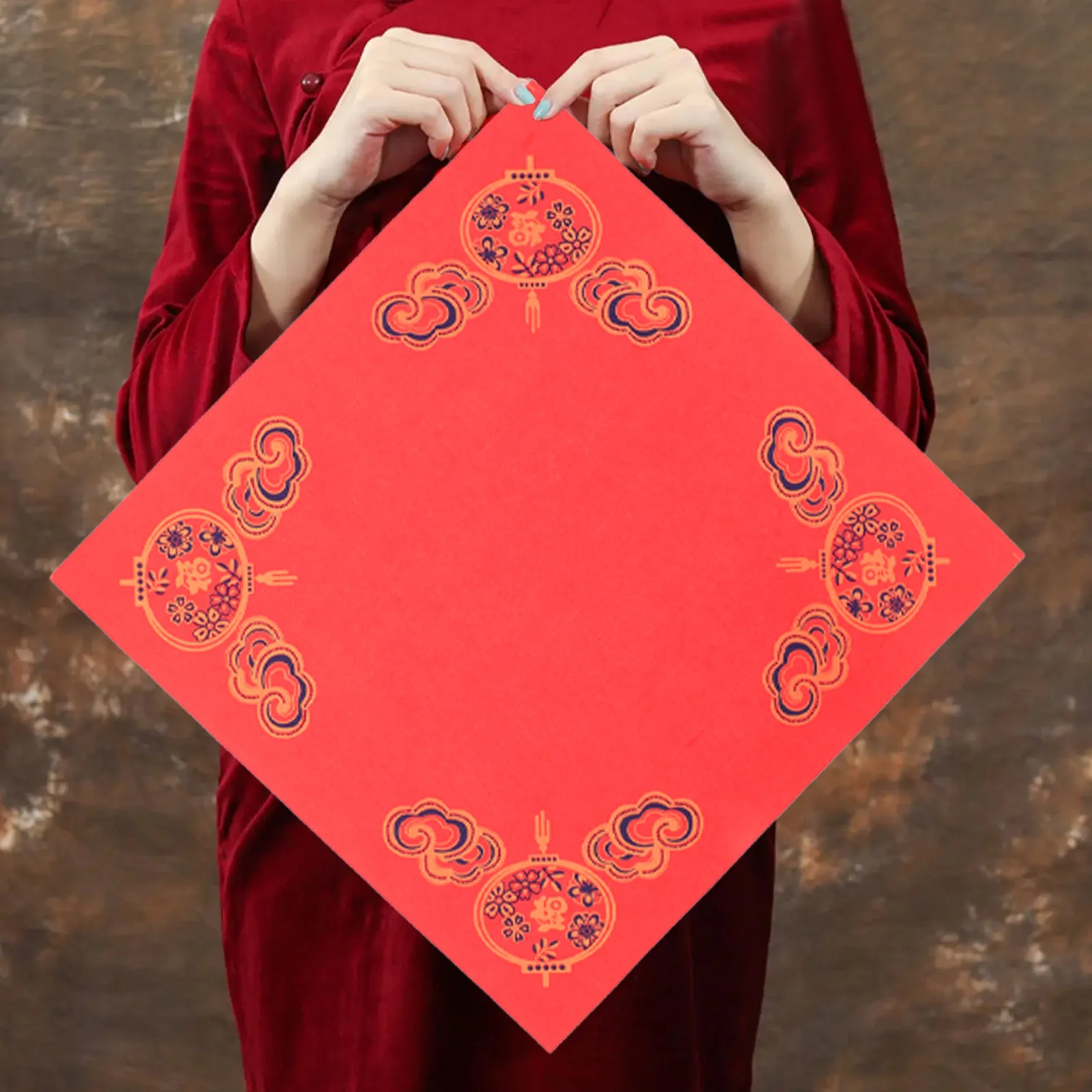 20 Sheets Red Square Fu Paper for Blank Fu Character Writing Spring Festival New Year Calligraphy Party Decoration