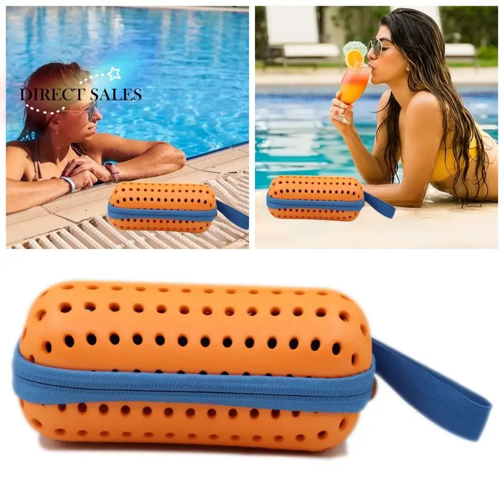 

EVA Swimming Goggles Storage Box Hollow Round Hole Portable Zipper Eyeglasses Bag Waterproof Soft Sun Glasses Protection Box