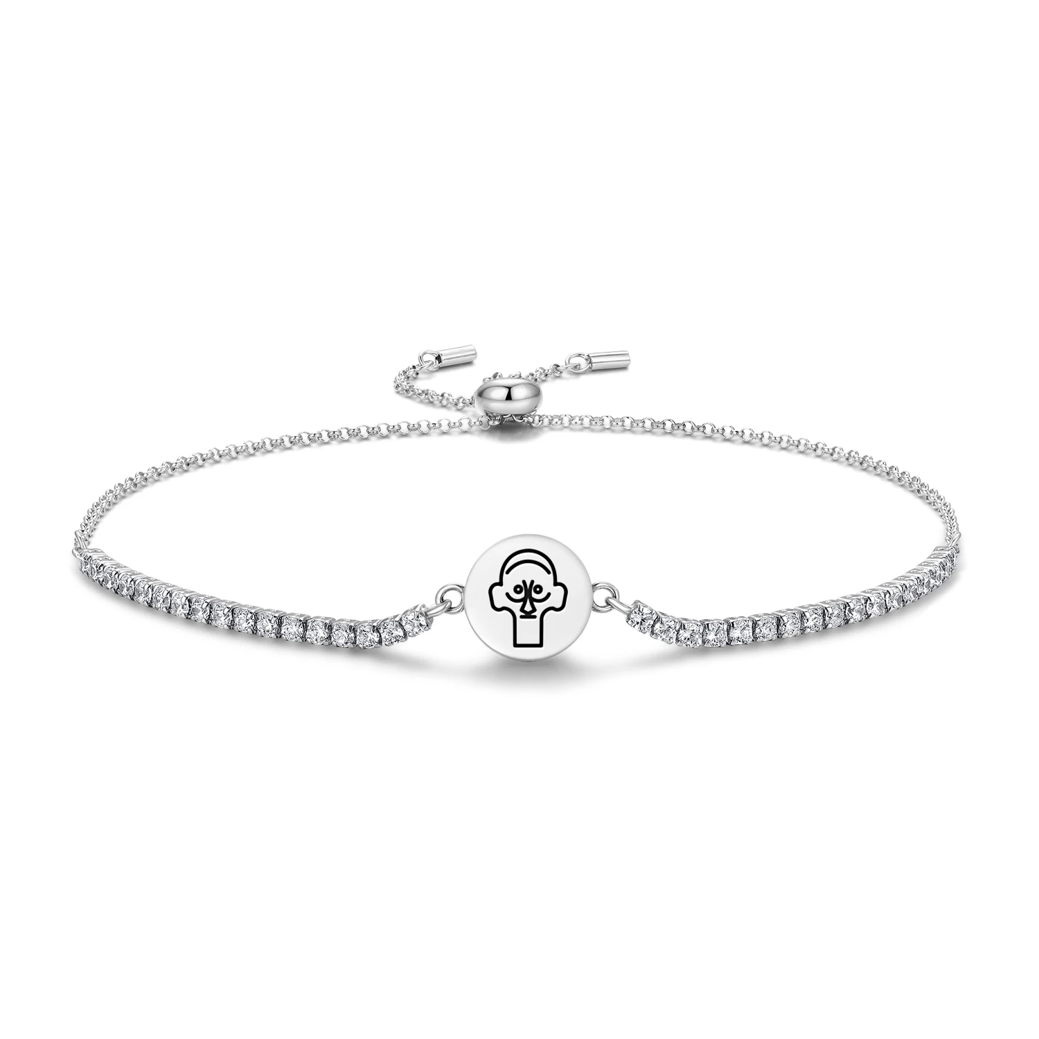 

Easter Island Rapa Nui Ua Bracelet 925 Sterling Silver Symbol Adjustable Tennis Zircon Chain for Women Jewelry Popular