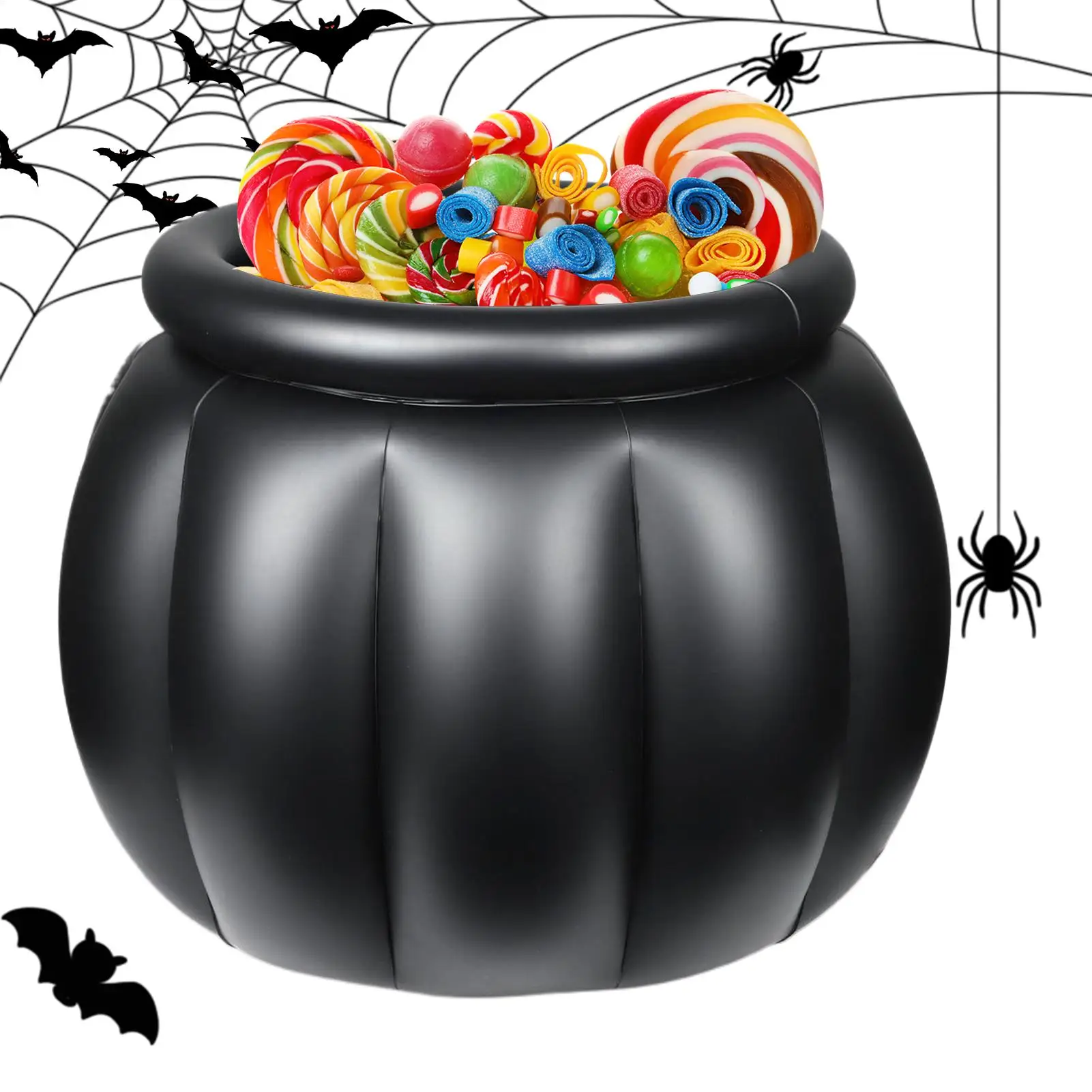 Enfriador de Halloween inflable, enfriador de bebidas de caldero de Halloween, soporte de bebidas negro de 22x18 pulgadas, cubo de hielo para comedor y cocina