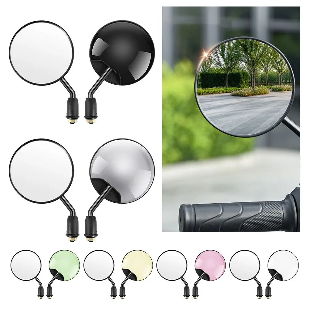 

Multicolor Motorcycle Rearview Mirrors 8MM Screw Thread Round Bike Modified Mirrors Broad Vision ABS E-bike Rearview Mirror
