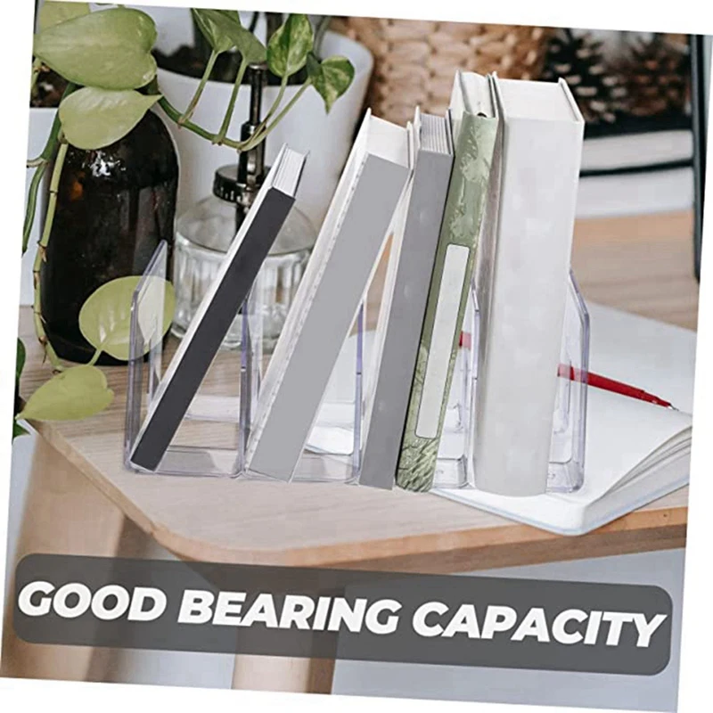 Bookends Folder Holder Transparent Bookend Folder For Desk Accessories Office Folders File Sorting Plastic Bookshelf File Holder