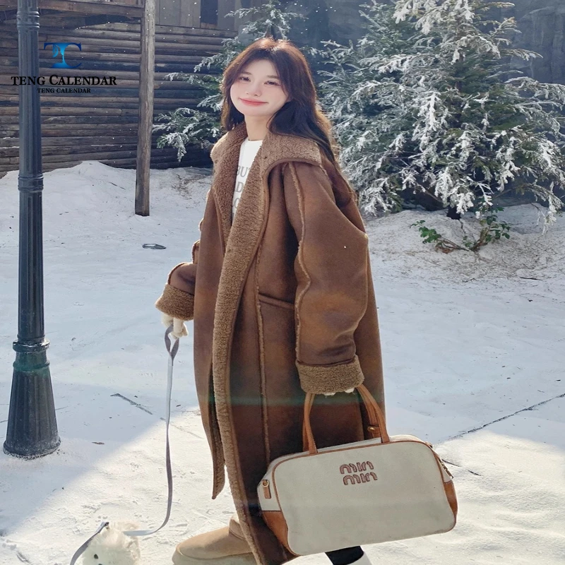 

Melad Imitation Fur, Popular Long Thick Suede Lamb Fur Integrated Coat, Women's Winter 2025 New Model