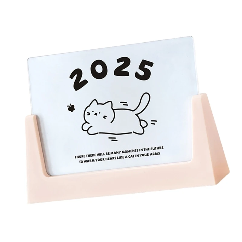 مخطط تقويم شهري للمكتب لعام 2025 مع 12 ورقة من البطاقات وحامل للمكتب