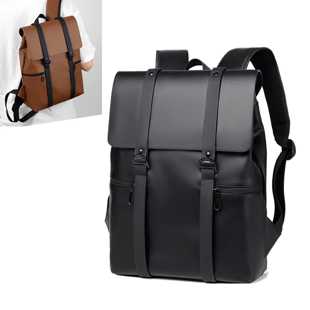 Men Backpack Rucksack Daypack Satchel Student Bag PU Leather Laptop Computer Travel Business Male School Book Bags Knapsack