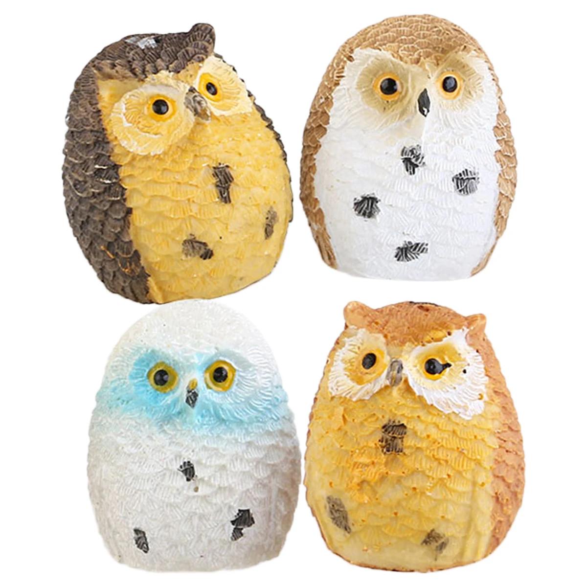 

4Pcs Miniature Owl Durable Resin Small Decorative Gardening Props Micro Landscape Moss Micro Landscape Ornament