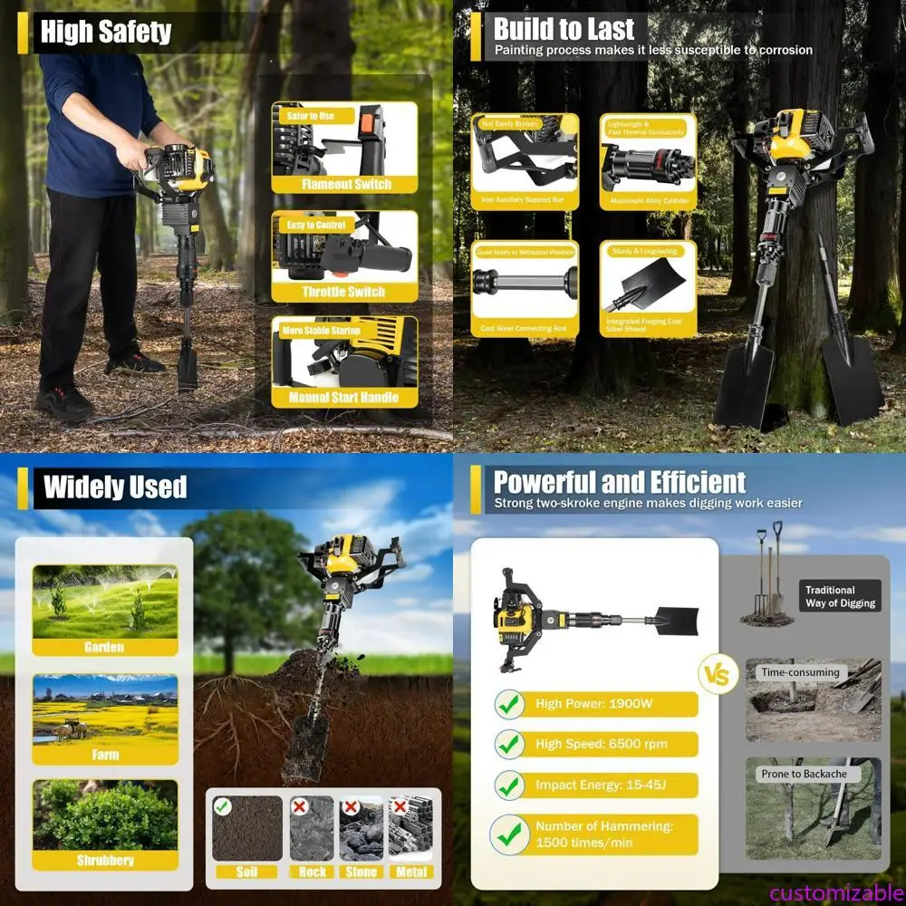 

Газовый экскаватор 52CC для садового использования: 2-тактная лопата для посадки отверстий и деревьев