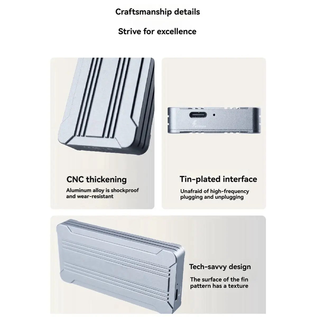 NEW FACTORY~40Gbps USB4.0 M.2 NVMe SSD Enclosure M.2 to Type-C Solid State Drive Case Compatible Thunderbolt4 Support UASP TRIM