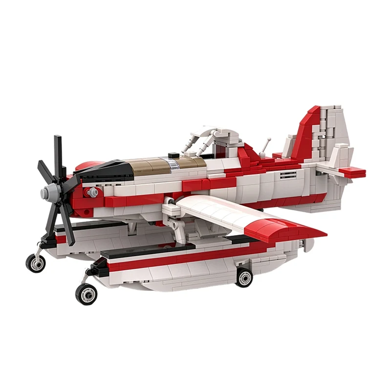AT-802F Fire-Fighting Aircraft Model MOC Building Bricks War Equipment Modular Technology Gifts Holiday Assemble Toys Suit