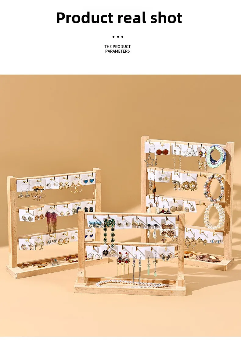 Jewelry Keychain Earrings Pendant Display Stand Solid Wood Trinket Hanger Hook Premium Sense Stall Store Counter