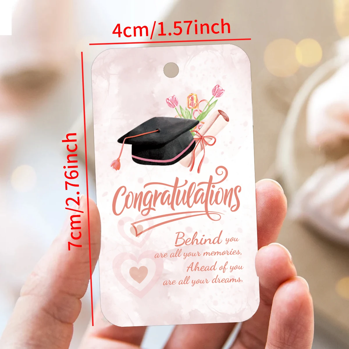 50pcs Graduation Gift Tags-"Congratulations"Grad Cap Design Label For High School&College Graduation Gift,Party Boxes Decoration - view 3