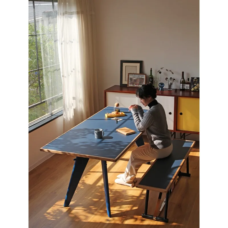 

Nordic solid wood modern and simple medieval home living room long desk