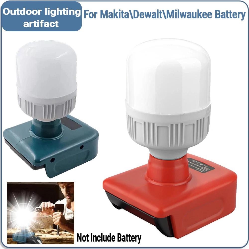 

Cordless LED Work Light LED Bulb For Makita/Dewalt/Milwaukee 18V 20V Li-ion Battery Dimming Cool White Lamp Outdoor Lighting