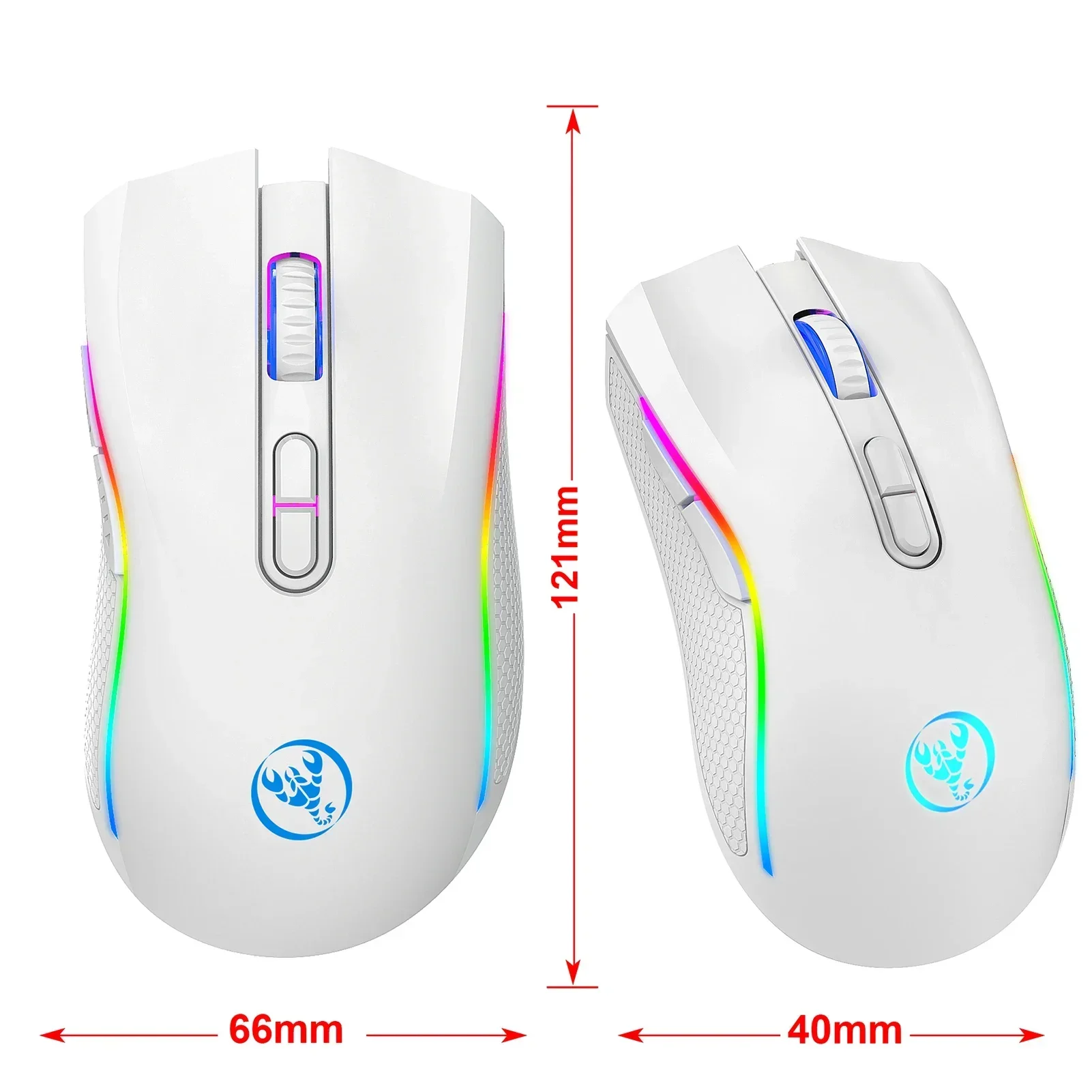 Wireless Mechanical Keystroke Lifetime 4800DPI Mouse RGB Ergonomic 7 Programmable Buttons 10 Million YP Gaming Mouse T69 2.4G