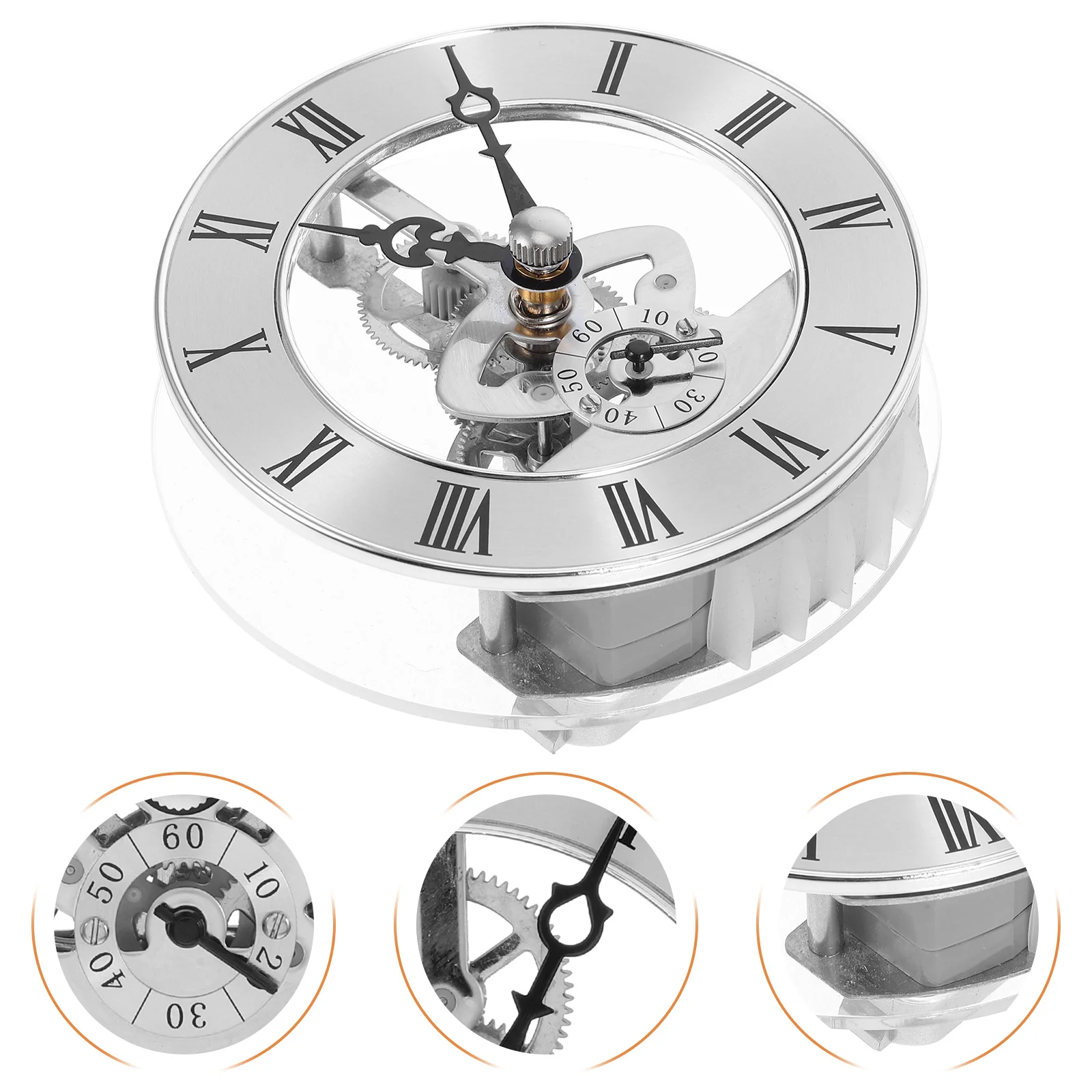 

Transparent Clock Insert 86mm for DIY Clock Repair Wall Replacement Round Quartz Movement Roman Numerals
