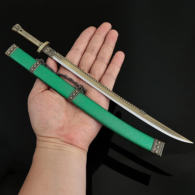 28 cm Chinesische kalte Waffen, Filme und TV-Shows, Qianlongs kostbares Schwert, Metallhandwerk, Spielzeugmodelle, Ornament-Sammlung, Desktop-Spielzeug