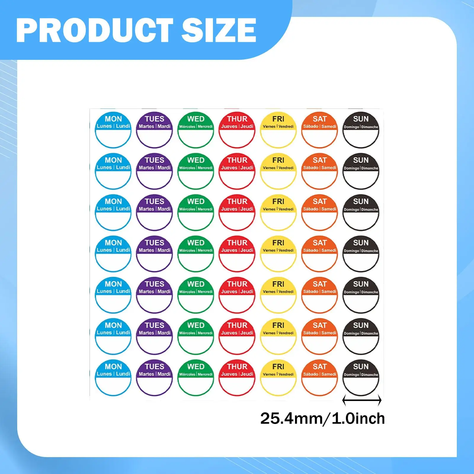 2450 Pieces Day of The Week Stickers Food Labels for Containers Restaurant