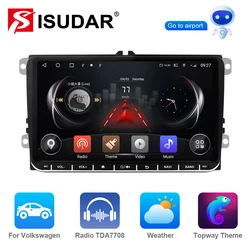 Isudar Android 14 Car Stereo and Physical button For Skoda/VW/Volkswagen/POLO/PASSAT/Golf/Tiguan/Jetta/Touran Carplay 4G No 2din