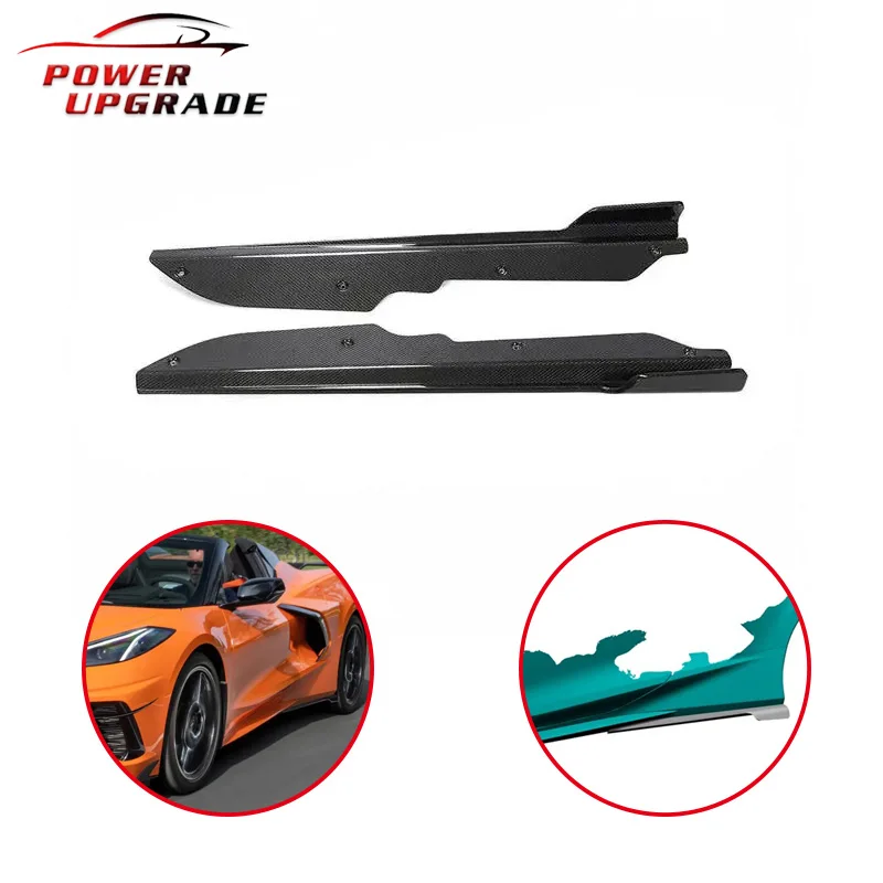 

Для Chevrolet Corvette C8 2-дверные боковые юбки из углеродного волокна купе