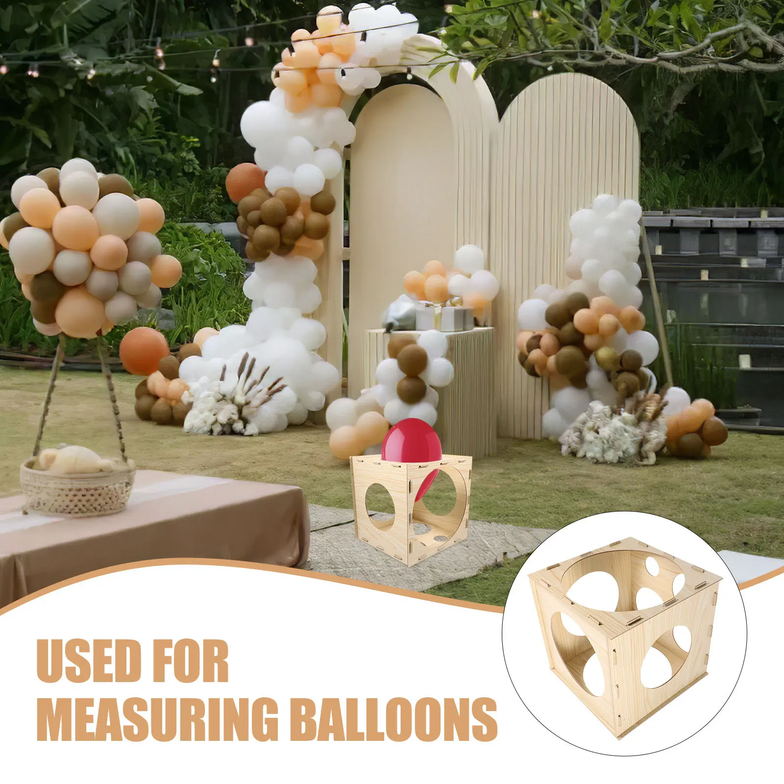 

Wood Balloon Sizer Box 9 Holes Size Marker Measurement Tool For Party Wedding Shower Decoration Balloon Sizes Measuring