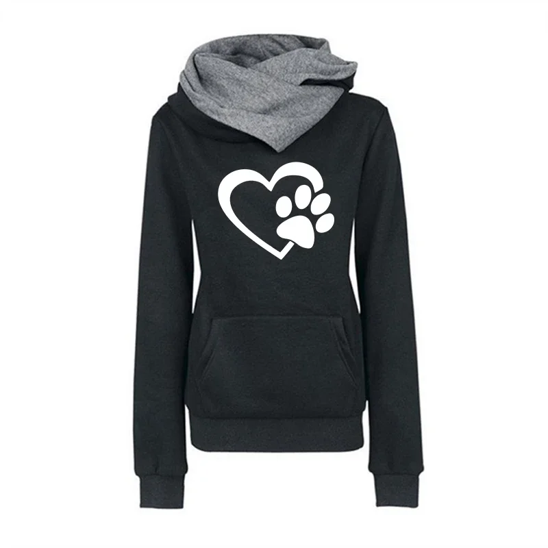 2026 Damen Urban Fashion Warmer Luxus Pullover mit Katzenpfoten-Print für Frauen Herbst Winter Täglicher Casual Sportlicher Kapuzenpullover – Detail 5
