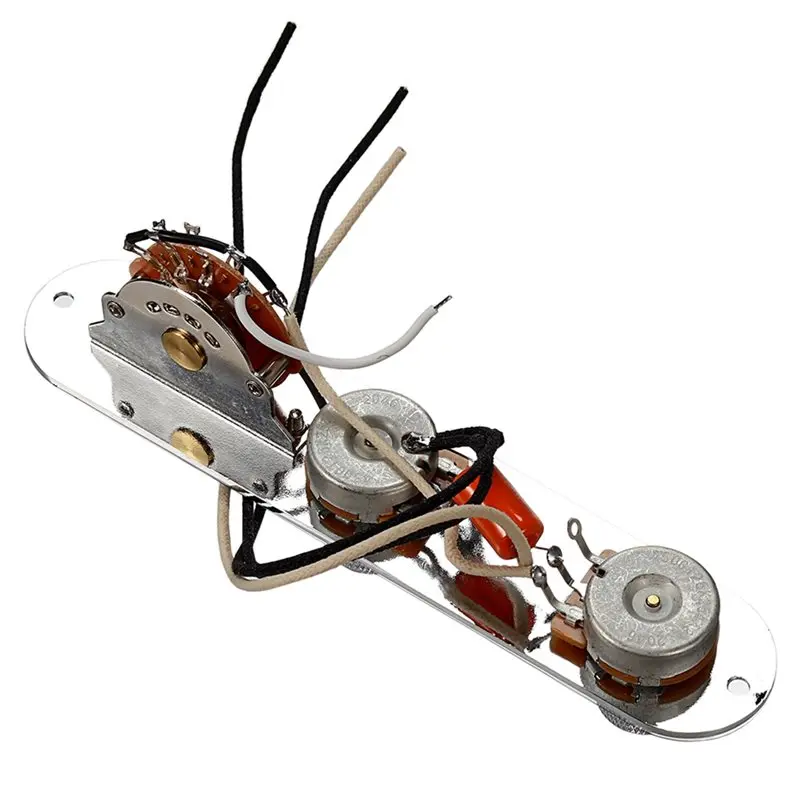 ABYM Controle Plaat Geladen Met 3-Way Blade Switch Kabelboom Pre-Wired 250K Potentiometer Voor TL elektrische Gitaar