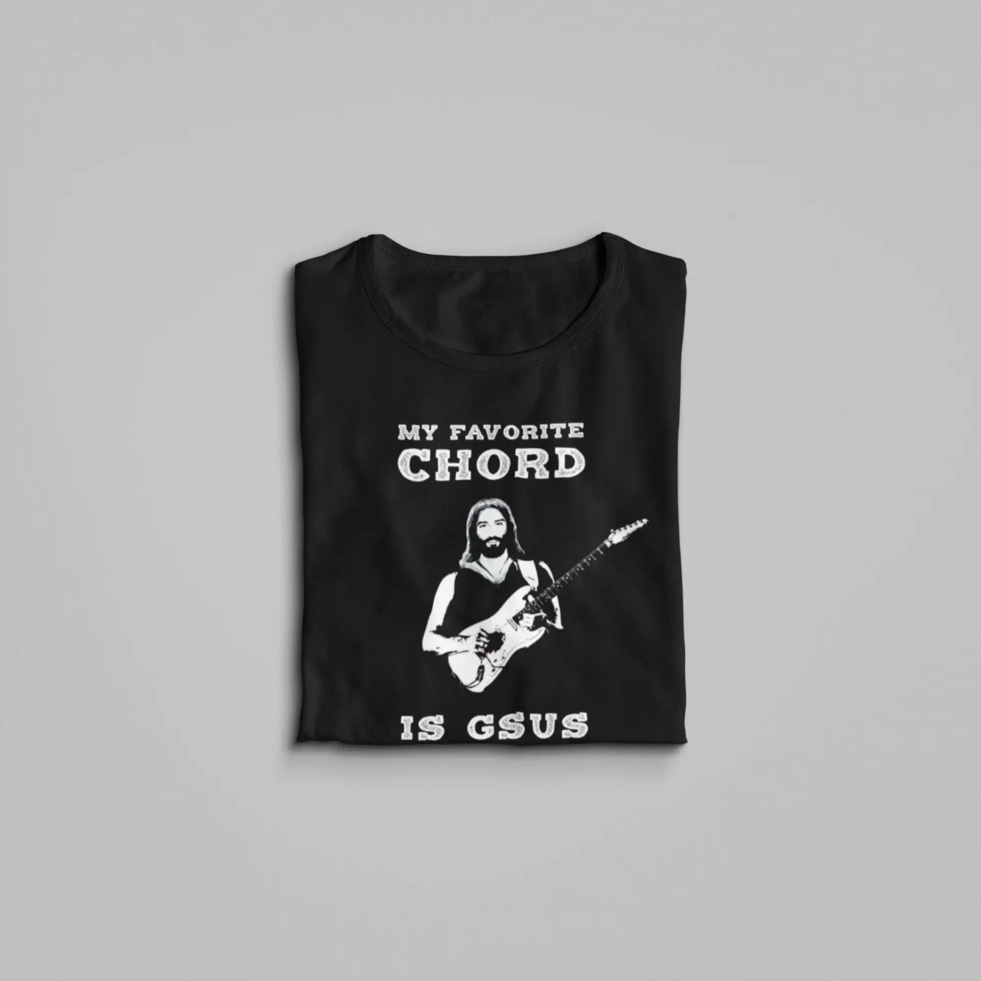 My Favorite Chord Is Gsus Jesus Playing Guitar T Shirt Christian Music Faith Cool Vintage Rock Metal Punk Band