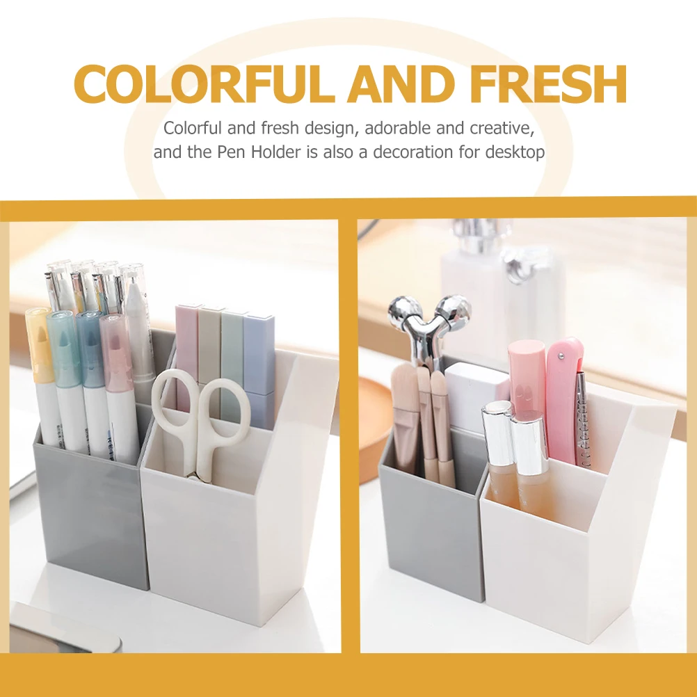 

2Pcs Desktop Storage Box Multifunctional ABS ganizer Pen Holder for Student Office Stationery Creative Portable