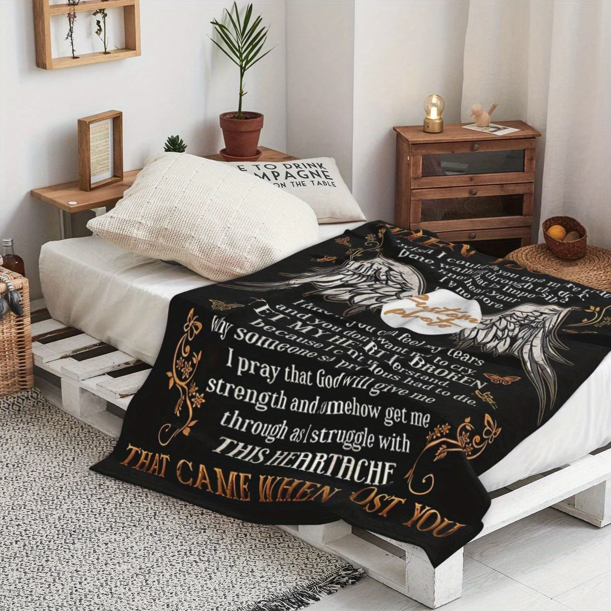 صور مخصصة شخصية بطانية تذكارية عندما فقدتك بطانية الفانيلا ذاكرة الأحباء المفقودة لمكتب أريكة جميع المواسم #3