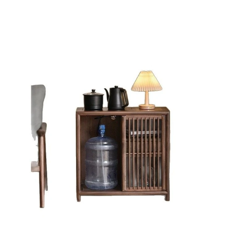 

Solid wood tea table side tea cabinet living room against the wall kettle integrated sofa side cabinet