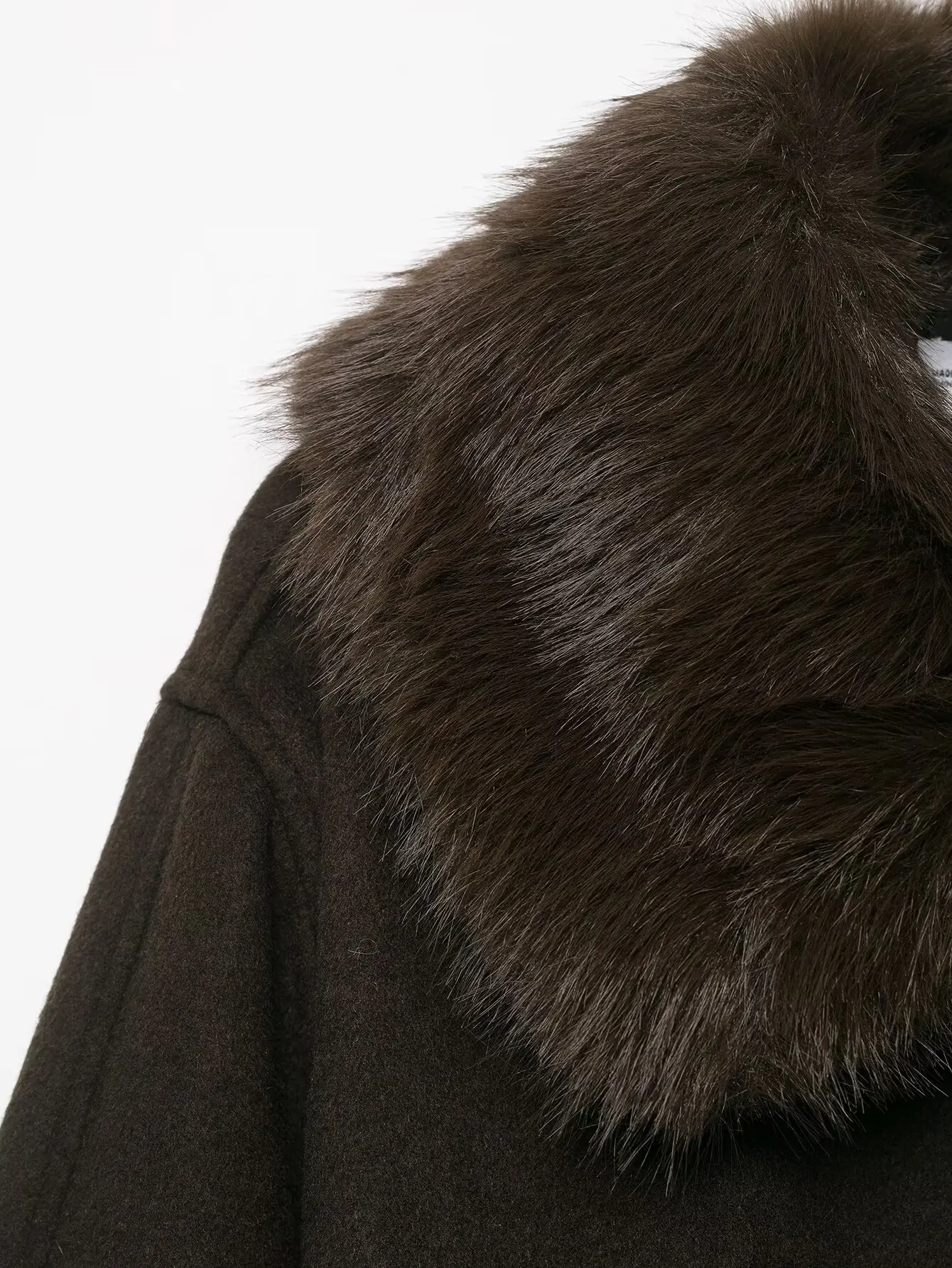 Vrouwen Herfst Winter Warm Losse Faux Bontkraag Jas Met Riem Vrouwelijke Lange Mouw Cropped Jas High Street Retro Elegante Outwea